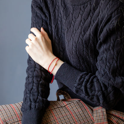 K18 gold bead cord bracelet