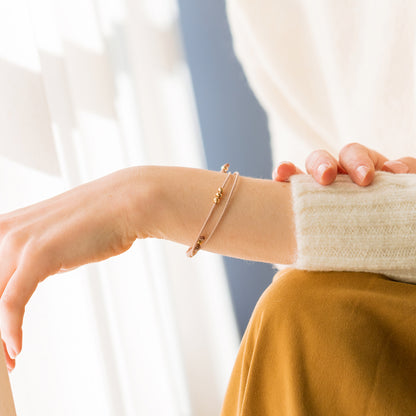 K18 gold bead cord bracelet