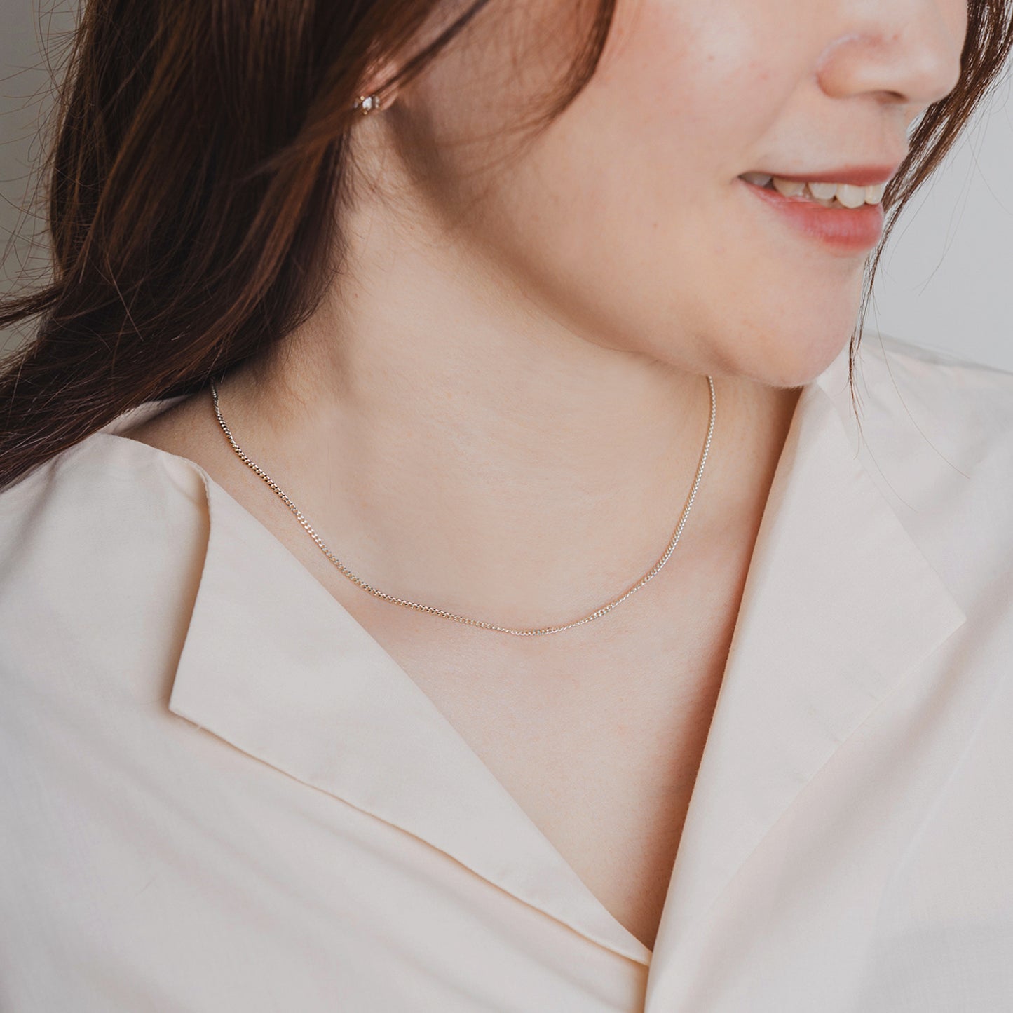 Silver 930 curb chain necklace