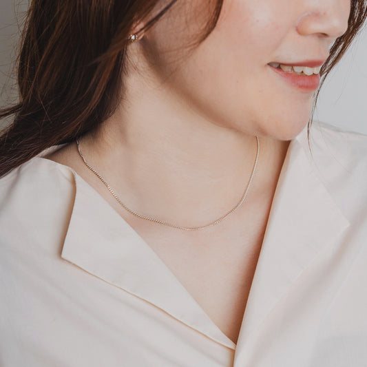 Silver 930 curb chain necklace