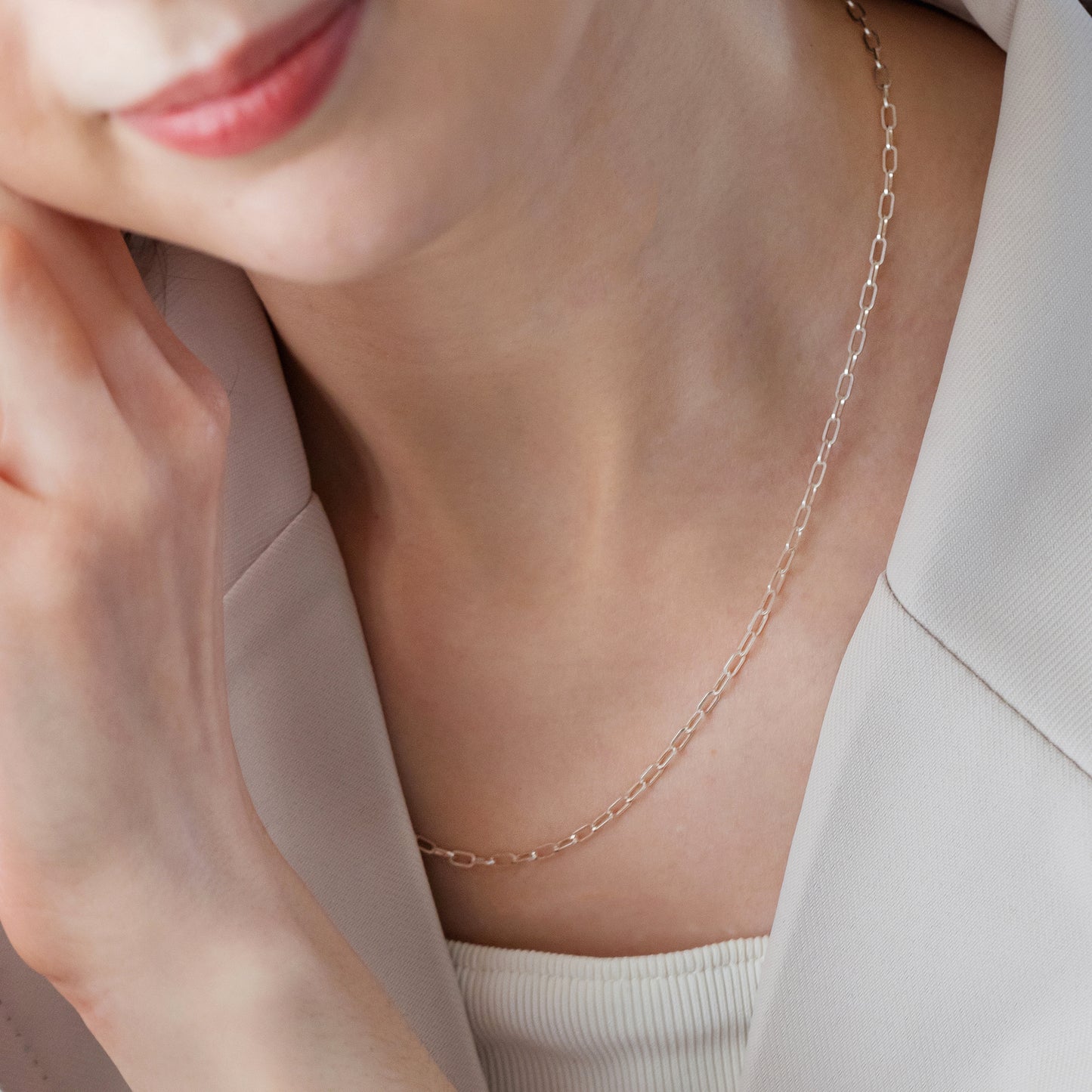 Silver 950 Paperclip Chain Necklace