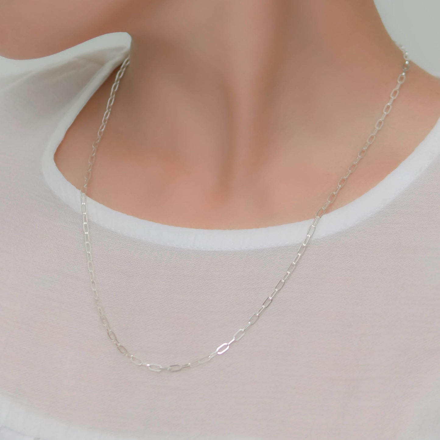 Silver 950 Paperclip Chain Necklace