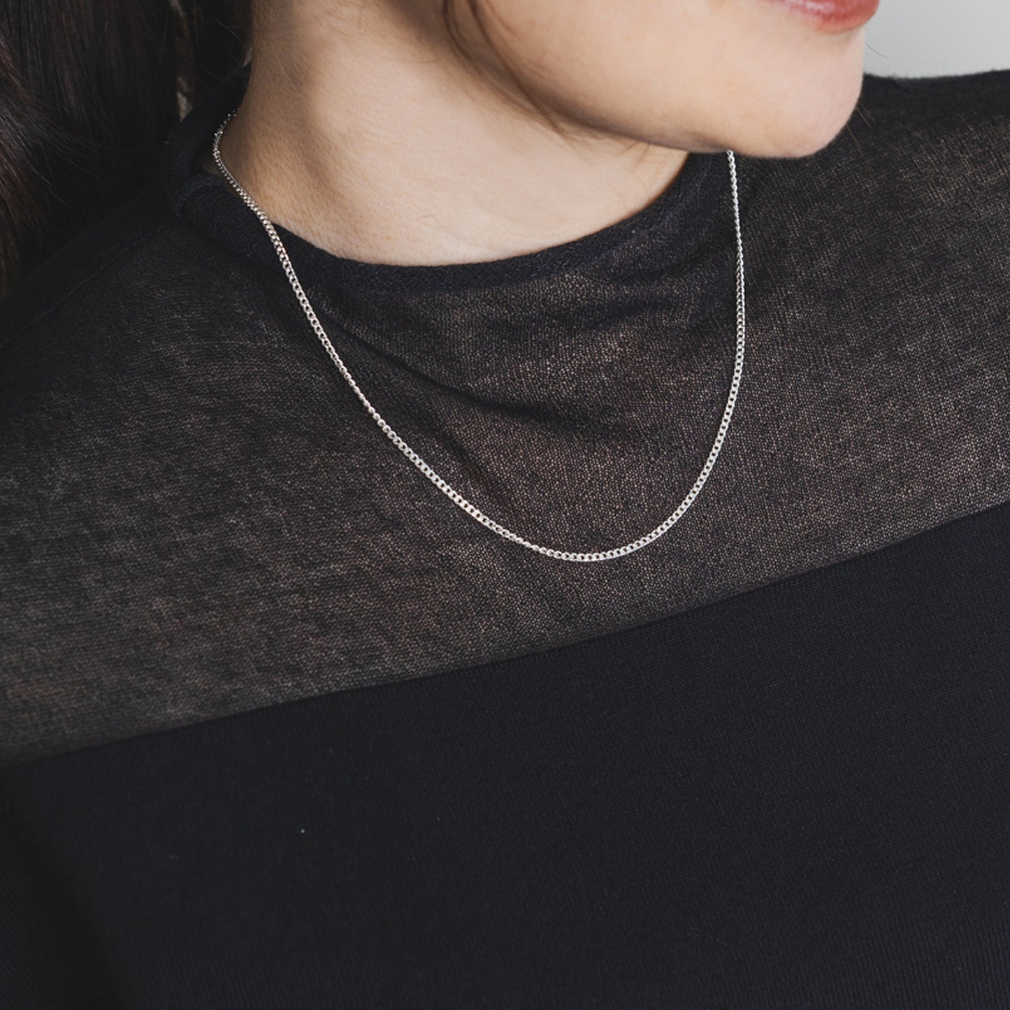 Silver 950 Curb Chain Necklace