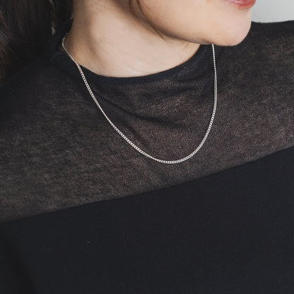 Silver 950 Curb Chain Necklace