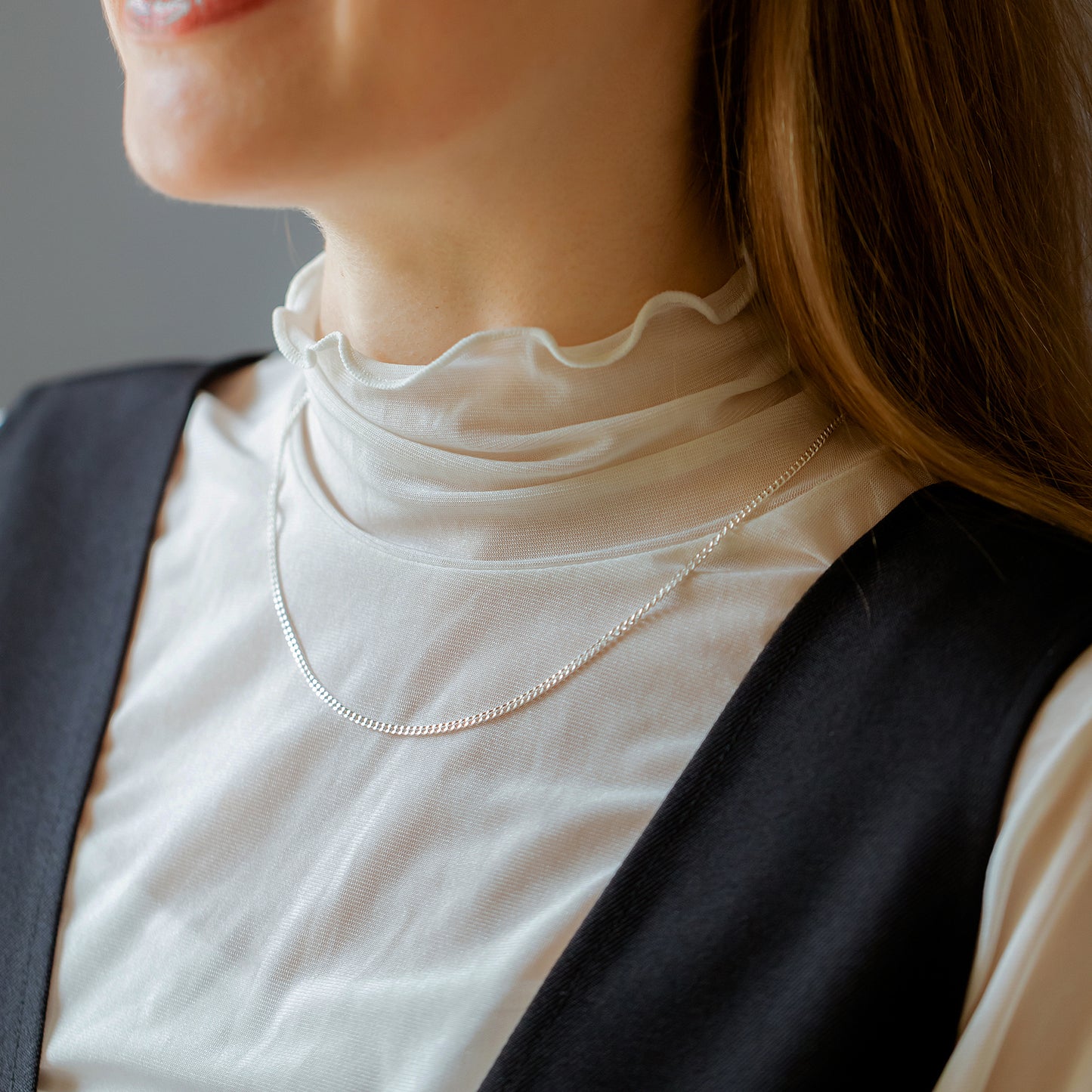 Silver 950 Curb Chain Necklace