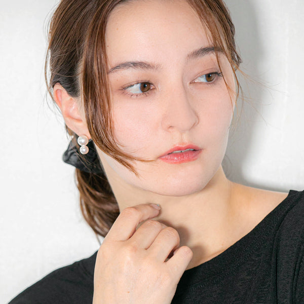 Wパールピアス｜上品で華やかな2粒ダブルパール